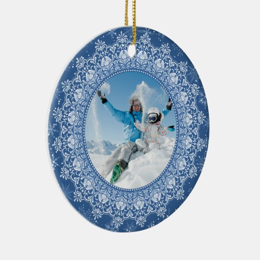 フレーム内の写エレガント真カスタムオーナメント セラミックオーナメント (右)