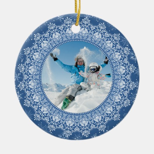 フレーム内の写エレガント真カスタムオーナメント セラミックオーナメント (正面)