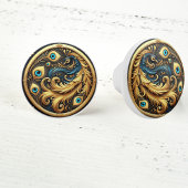 フレーム内の孔雀 セラミックノブ