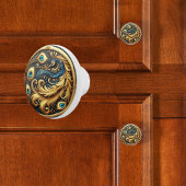 フレーム内の孔雀 セラミックノブ