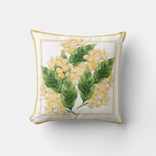 フレーム内の黄色い花 クッション (正面)