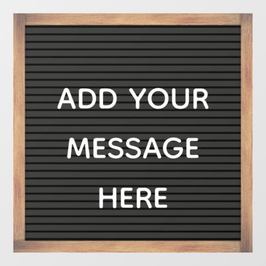 フレーム内の黒いレターボードのカスタムメッセージ ウィンドウサイン (シート)