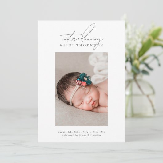 フレーム写真ベビーの発表 案内状 (スタンド正面)