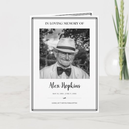 フレーム写真記念の折り畳み葬儀 プログラム (正面)