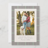 フレーム千鳥格子のグリーンチェック写真3枚 シーズンカード (正面)