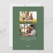 フレーム千鳥格子のグリーンチェック写真3枚 シーズンカード (裏面)