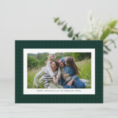 フレーム千鳥格子のプラムホリデーフォトカード シーズンカード (スタンド正面)