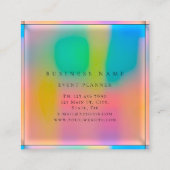 フレーム単グラデーションプロフェッショナルホログラフィックピンク スクエア名刺 (裏面)