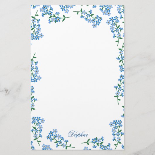 フレーム忘れなし青 便箋 (正面)