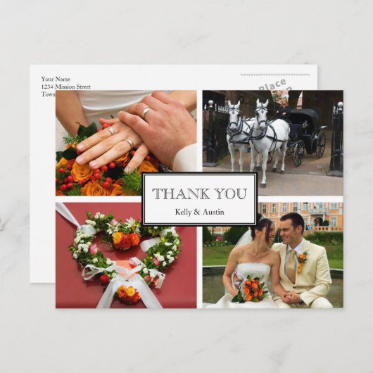 フレーム感謝していあなた4フォトモンタージュの個人的なノート ポストカード