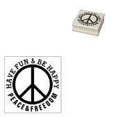 フレーム無地の&アイコン – PEACE +テキスト ラバースタンプ (押印)
