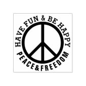フレーム無地の&アイコン – PEACE +テキスト ラバースタンプ (インプリント)