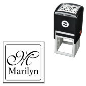 フレーム無地の+モノグラムと名前 セルフインキングスタンプ (インサイチュ)