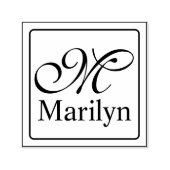 フレーム無地の+モノグラムと名前 セルフインキングスタンプ (デザイン)