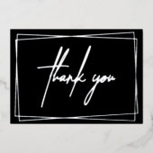 フレーム箔のシンプルな感謝の招待状 箔招待状 (正面)