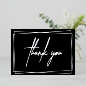 フレーム箔のシンプルな感謝の招待状 箔招待状 (立ち正面)