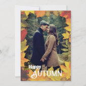 フレーム紅葉秋の写真ホリデーカード シーズンカード (正面)