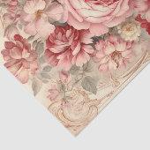 フレーム素晴らし付きピンクと白のロ華美バラ 薄葉紙 (詳細)