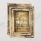 フレーム素朴ウッド日付はがきを保存 案内ポストカード (正面/裏面)