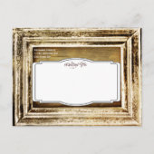 フレーム素朴ウッド日付はがきを保存 案内ポストカード (裏面)