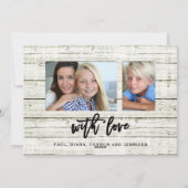 フレーム素朴ハッピーニューイヤーのスクリプト休日の写真 シーズンカード (裏面)