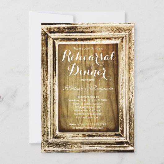 フレーム素朴バーンウッドリハーサルディナー招待状 招待状 (正面)