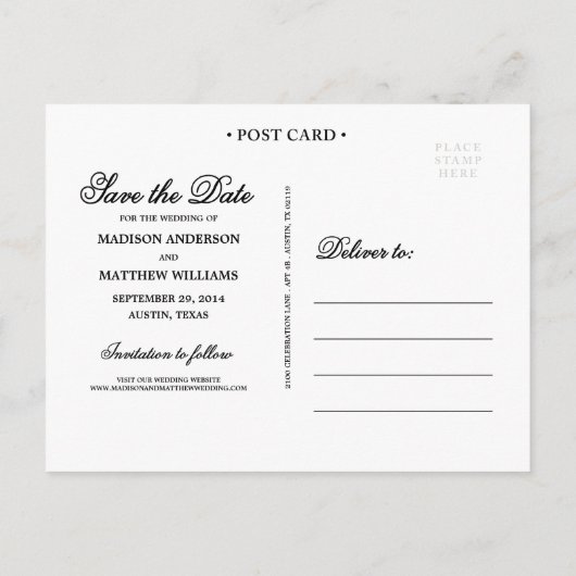 フレーム素朴 | 日付ポストカードの保存 案内ポストカード (裏面)