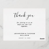 フレーム結婚カードを使ったエレガントカップル写真 箔シーズンポストカード (裏面)