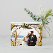 フレーム結婚カードを使ったエレガントカップル写真 箔シーズンポストカード (立ち正面)