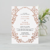 フレーム華美エレガントフォト結婚のバラ金ゴールド 箔招待状 (立ち正面)