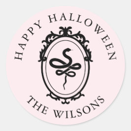 フレーム華美スネークハロウィーンラウンドステッカー ラウンドシール