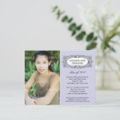 フレーム華美薄紫の卒業 招待状 (スタンド正面)