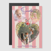 フレーム華美3 Photo 1stクリスマスマイルストーンカード マグネット招待状 (正面/裏面)