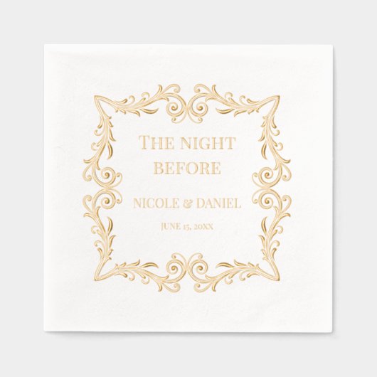 フレーム華美 | 前結婚夜 箔ナプキン (正面)