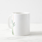 フレーム葉の水彩背景 コーヒーマグカップ (正面左)