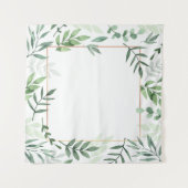 フレーム葉の水彩背景 タペストリー (正面(横))