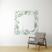 フレーム葉の水彩背景 タペストリー (インサイチュ)