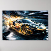 フレーム金ゴールドレーシングスポーツカー漂流#2 ポスター (正面)