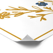 フレーム金ゴールド指紋ツリー結婚のゲストブック ポスター (角)