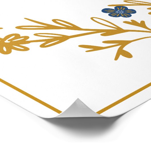 フレーム金ゴールド指紋ツリー結婚のゲストブック ポスター (角)