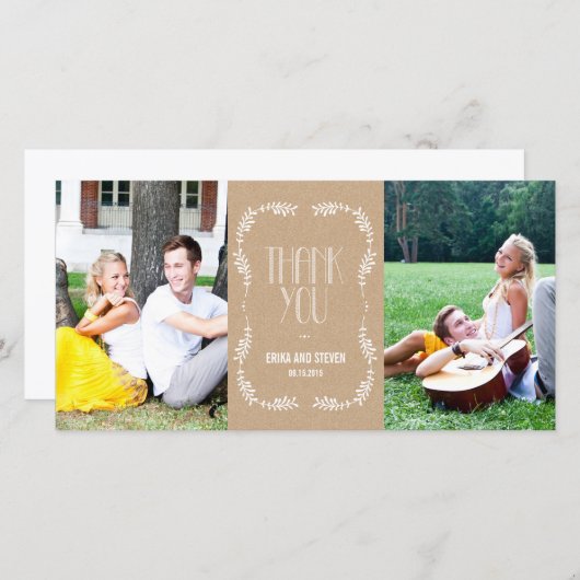 フレーム離れ結婚サンキューカード工芸 サンキューカード (正面/裏面)