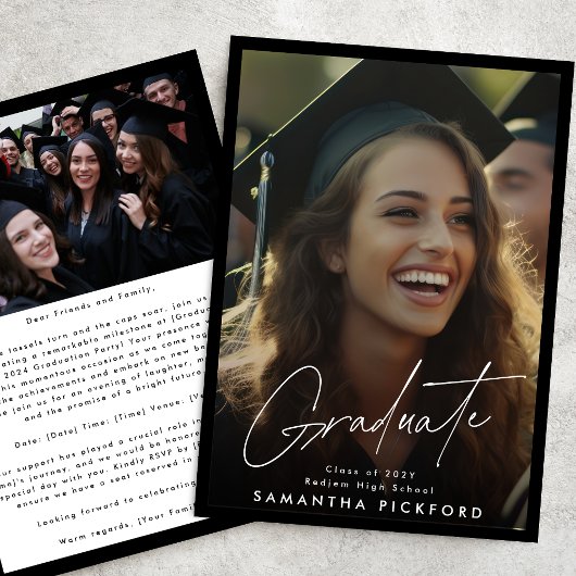 フレーム2写真高校2024卒業 案内状