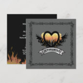 フレーム ハート ロックンロール バイク ウェディング 招待状 (正面/裏面)