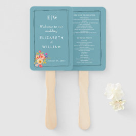 フレーム(バラ付き)、結婚のスタイル（レトロブルー） ハンドファン