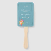 フレーム(バラ付き)、結婚のスタイル(レトロブルー) ハンドファン (正面)