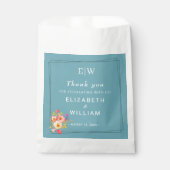 フレーム(バラ付き)、結婚のスタイル(レトロブルー) フェイバーバッグ (正面)