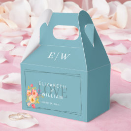 フレーム(バラ付き)、結婚のスタイル（レトロブルー） フェイバーボックス