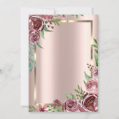 フレーム、ブルゴーニュバラドレスバラ金ゴールドキンセアニェラ 招待状 (裏面)