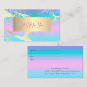 フレーム、モダン金ゴールド紙吹雪ホログラフィック光学 割引カード (正面/裏面)