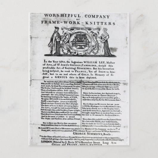 フレーム・ワーク・ニットの崇高な会社へ ポストカード (正面)